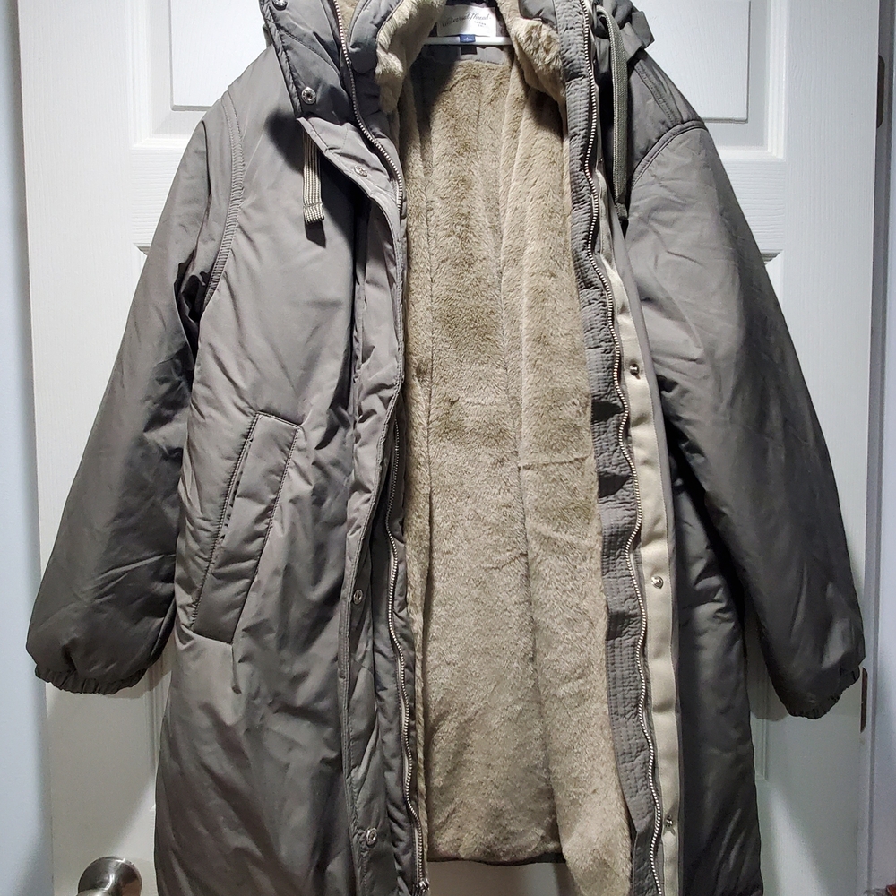 Universal Thread Olive Green Parka with Faux Fur Hood